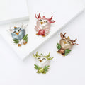 Alloy Enamel Open Wing Owl Brooch For Unisex Clothing view 2