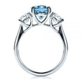 European American Fashion Blue Zircon Women's Ring, Jewelry For view 2