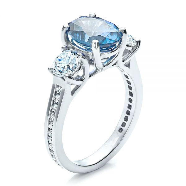 European American Fashion Blue Zircon Women's Ring, Jewelry For