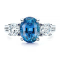 European American Fashion Blue Zircon Women's Ring, Jewelry For view 4