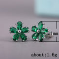 Fresh Korean Japanese Style Zircon Inlaid Small Flower Stud Earrings For Women Students view 5
