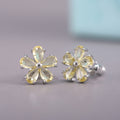 Fresh Korean Japanese Style Zircon Inlaid Small Flower Stud Earrings For Women Students view 7