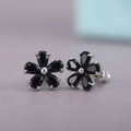 Fresh Korean Japanese Style Zircon Inlaid Small Flower Stud Earrings For Women Students view 2