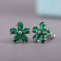 Fresh Korean Japanese Style Zircon Inlaid Small Flower Stud Earrings For Women Students view 8