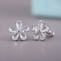 Fresh Korean Japanese Style Zircon Inlaid Small Flower Stud Earrings For Women Students view 3