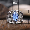 European Fashion Oversized Marquise Blue Crystal Women's Ring Statement Jewelry Accessory view 5