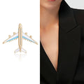 Alloy Enamel Airplane Brooch Pin Badge For Unisex Apparel view 2