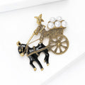 Alloy Pearl Vintage Carriage Brooch For Sweaters And Coats view 3