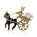 Alloy Pearl Vintage Carriage Brooch For Sweaters And Coats view 1