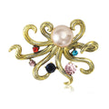 Alloy Pearl Rhinestone Octopus Brooch Pin For Fashion Garments view 2