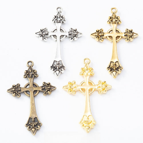 Zinc Alloy Cross Charm Pendant No.757440 for DIY Necklace Bracelet Jewelry Making