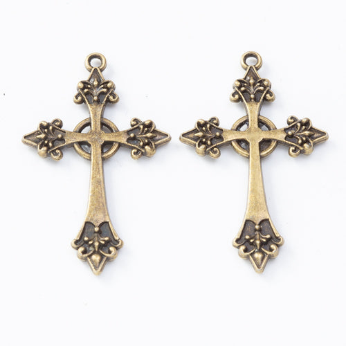 Zinc Alloy Cross Charm Pendant No.757440 for DIY Necklace Bracelet Jewelry Making