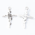 Zinc Alloy Rose Cross Charm Pendant for DIY Necklace Bracelet Jewelry Making view 2