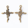 Zinc Alloy Rose Cross Charm Pendant for DIY Necklace Bracelet Jewelry Making view 4