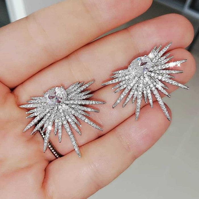 High End Luxury Micro Pave Full Cubic Zirconia Dangle Earrings For Women Fashion Jewelry