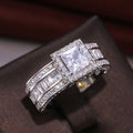 Sparkling Square Diamond Ring For Women, European Fashion Engagement Proposal Jewelry view 2