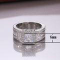 Sparkling Square Diamond Ring For Women, European Fashion Engagement Proposal Jewelry view 4