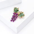 Enamel Alloy Grape Brooch Pin Fruit Lapel Pin For Accessories view 3