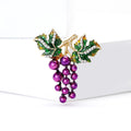 Enamel Alloy Grape Brooch Pin Fruit Lapel Pin For Accessories view 2