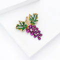 Enamel Alloy Grape Brooch Pin Fruit Lapel Pin For Accessories view 4