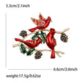 Alloy Enamel Three Birds Branch Brooch For Vintage Apparel view 5
