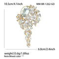 Large Alloy Crystal Glass Brooch Pin For Elegant Clothing Accessories view 3