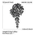 Large Alloy Crystal Glass Brooch Pin For Elegant Clothing Accessories view 4