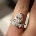 European Luxury Gold Tone Large Teardrop Crystal Women's Ring Fashion Jewelry Accessory view 4
