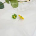 Elegant Asymmetric Hollow Daisy Flower Enamel 925 Silver Pin Fresh Korean Style Stud Earrings view 2