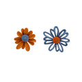 Elegant Asymmetric Hollow Daisy Flower Enamel 925 Silver Pin Fresh Korean Style Stud Earrings view 5