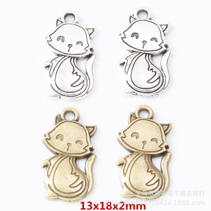 Zinc Alloy Cat Charm Pendant for DIY Necklace Bracelet Jewelry Making