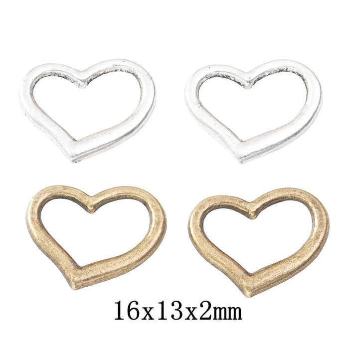 Zinc Alloy Heart Charm Pendant No.874899 for DIY Necklace Bracelet Jewelry Making