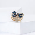 Metal Alloy Enamel Cartoon Tea Tray Brooch Pin For Apparel view 4