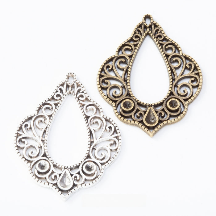Vintage Zinc Alloy Teardrop Connector Charms For DIY Earrings Dangle Pendant Making