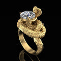 Punk Style Human Face Snake Body Zircon Women's Ring, European American Fashion Jewelry view 4