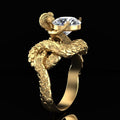 Punk Style Human Face Snake Body Zircon Women's Ring, European American Fashion Jewelry view 3