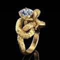 Punk Style Human Face Snake Body Zircon Women's Ring, European American Fashion Jewelry view 2