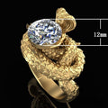 Punk Style Human Face Snake Body Zircon Women's Ring, European American Fashion Jewelry view 5