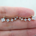 Minimalist Square Zircon Stud Earrings, Fresh Campus Style Trendy Women's Ear Jewelry view 3