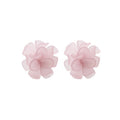 Elegant Frosted Transparent Acrylic Flower Studs Spring Summer Women's Fashion Earrings view 5