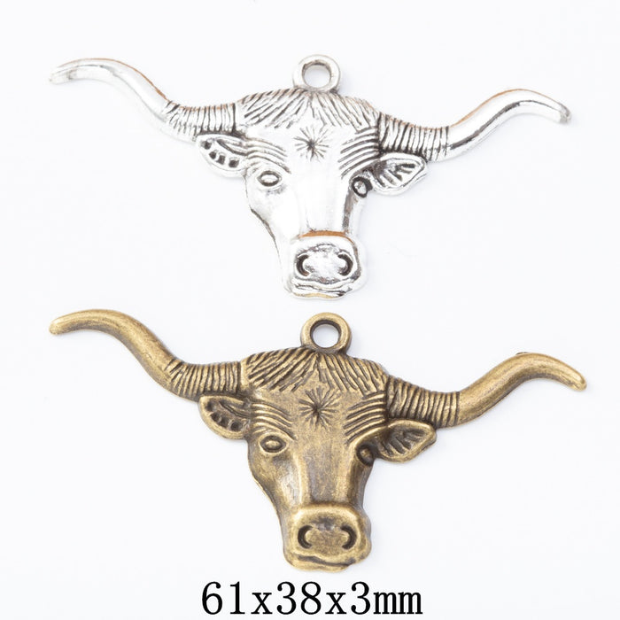 Vintage Zinc Alloy Bull Head Charms For DIY Jewelry Making Necklace Bracelet Accessories