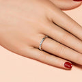 Elegant Women's Two Tone Full Eternity Ring With Micro Pave Stones, Versatile Index Jewelry view 4