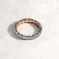 Elegant Women's Two Tone Full Eternity Ring With Micro Pave Stones, Versatile Index Jewelry view 3