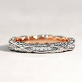 Elegant Women's Two Tone Full Eternity Ring With Micro Pave Stones, Versatile Index Jewelry view 1