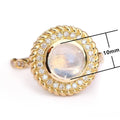 Vintage Gold Women's Ring With Delicate Moonstone Inlay And Micro Pave Accent Jewelry view 5