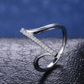 Fashion Minimalist Single Line Women's Ring With Micro Pave Zircon, Trendy Finger Jewelry view 3