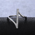 Fashion Minimalist Single Line Women's Ring With Micro Pave Zircon, Trendy Finger Jewelry view 2