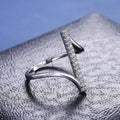 Fashion Minimalist Single Line Women's Ring With Micro Pave Zircon, Trendy Finger Jewelry view 4
