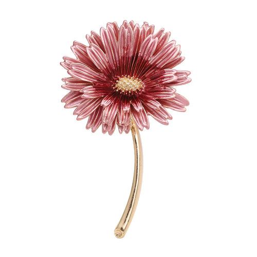 Simple Alloy Enamel Daisy Brooch Lapel Pin For Women's Clothing