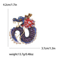 Alloy Enamel Zodiac Dragon Brooch Men Suit Lapel Pin view 5